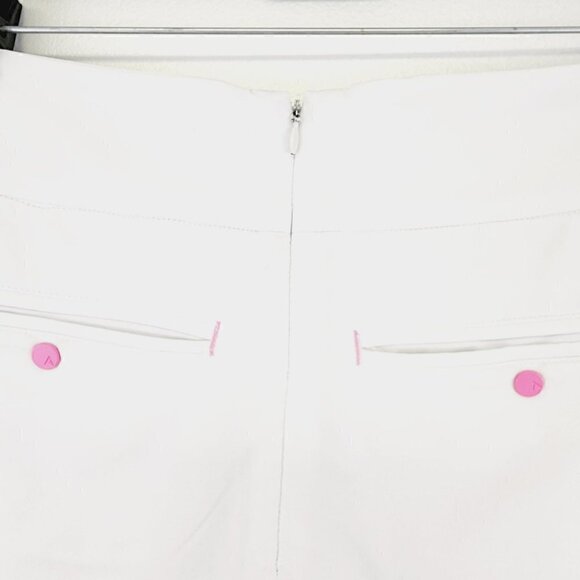 Antigua Kudos White & Hot Pink Sporty Golf Skort 2 - Picture 6 of 8